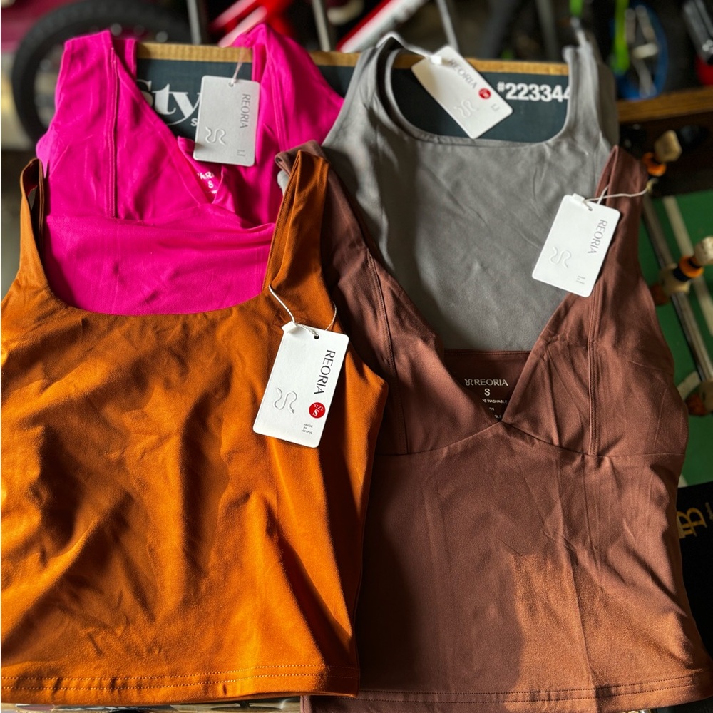 REORIA Women's Tops - Pink, Gray, Brown, and Orange